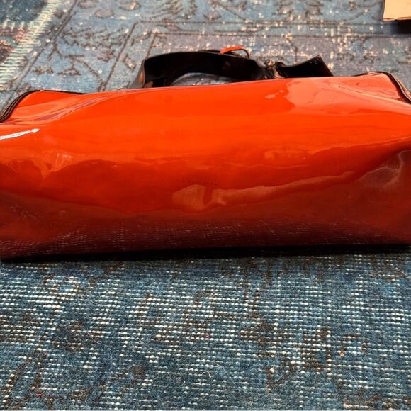 Prada Vintage Maroon Patent Leather Bag Authentic Logo Shoulder Purse Italy - Picture 12 of 16